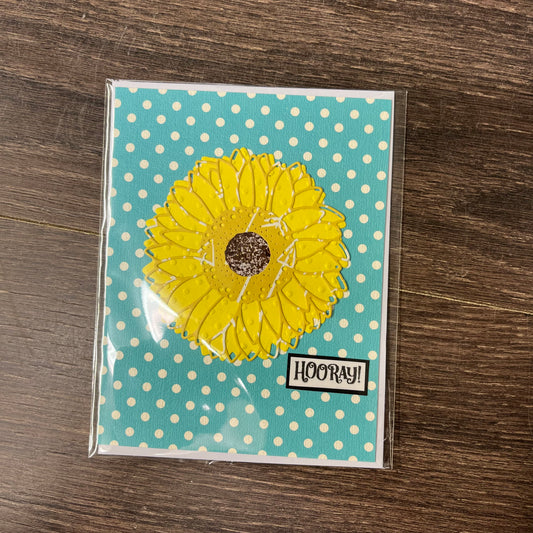 Handmade Card - Sunflower - Hooray!
