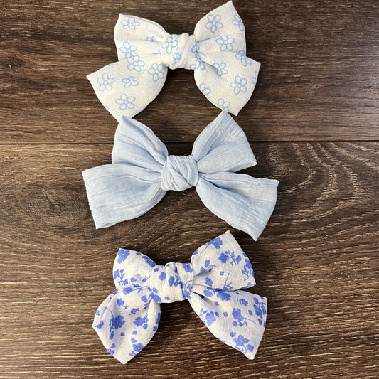 5" Fabric Bow - Blue