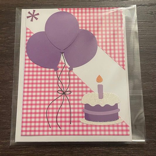 Handmade Card - Birthday - Pink/Purple