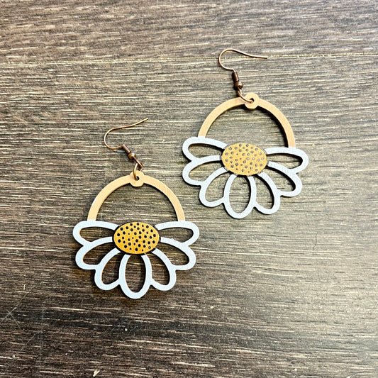 Wooden Flower Earrings
