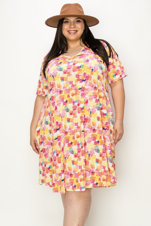 Curvy Plus - Bright Floral Dress