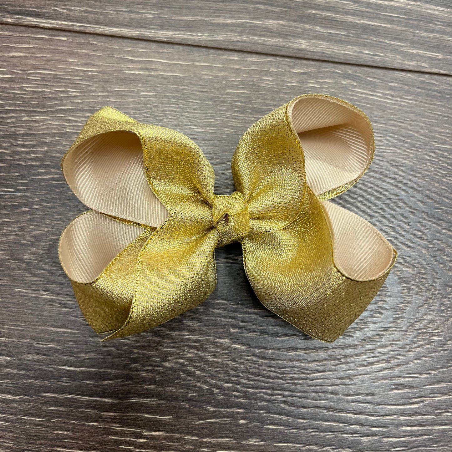 4" Boutique Bow - Layered - Gold Glitter