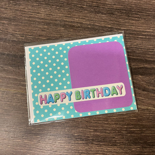 Handmade Card - Happy Birthday - Purple / Polka Dots