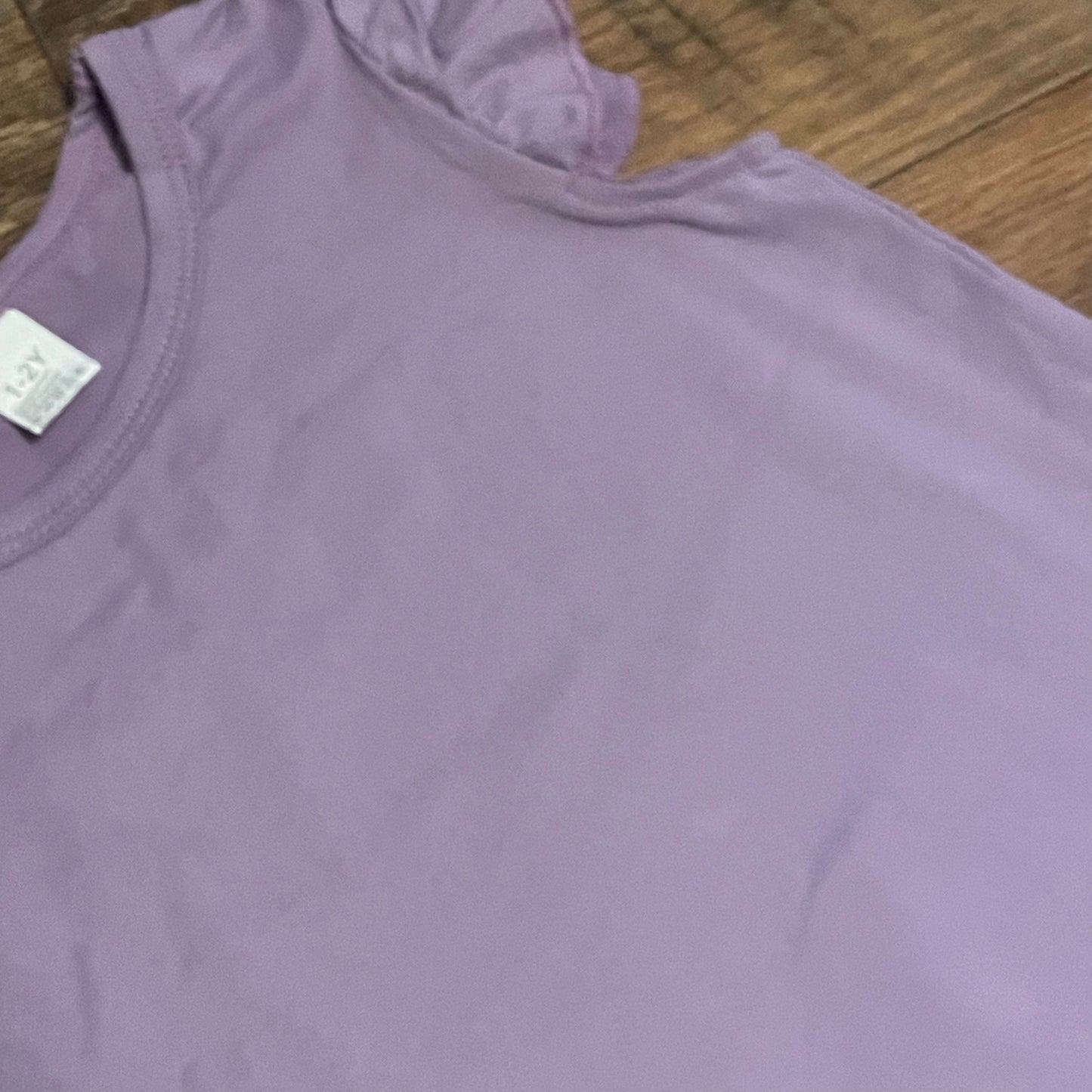 1/2Y - Casual Solid Flutter Sleeve Dress - Lavender