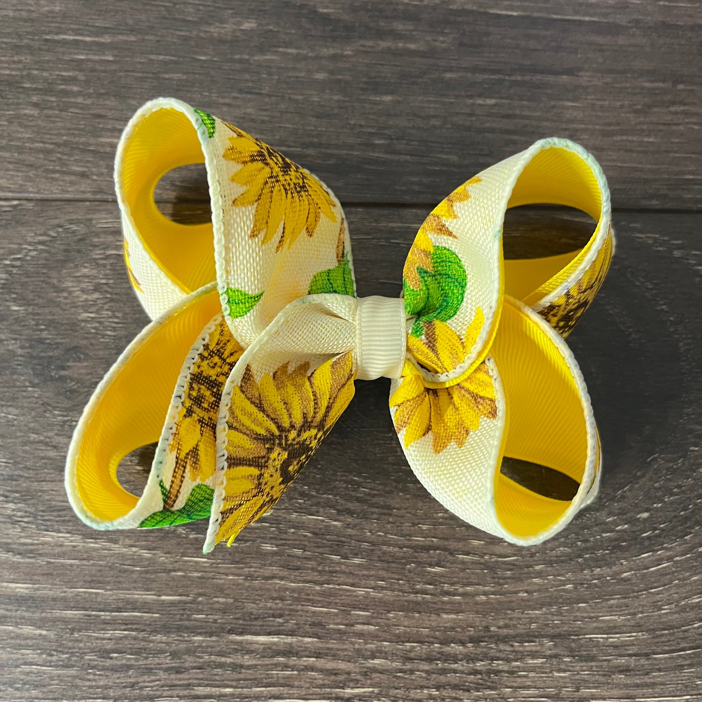 4" Boutique Bow - Layered - Yellow Sunflowers
