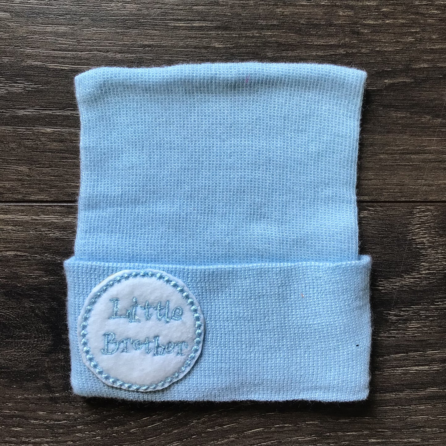 Blue Baby Hat - Little Brother - Left