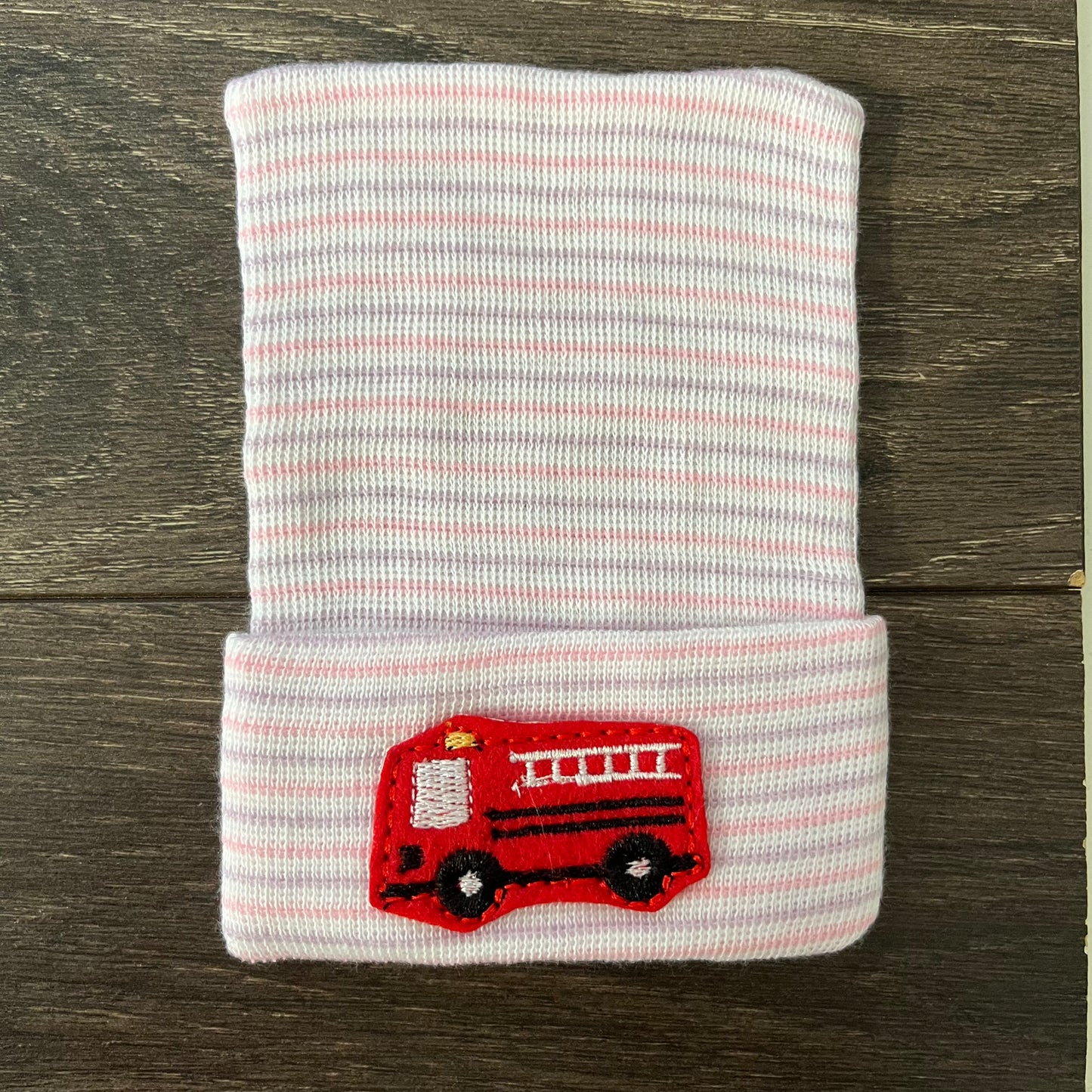 Baby Girl Hospital Hat - Fire Truck