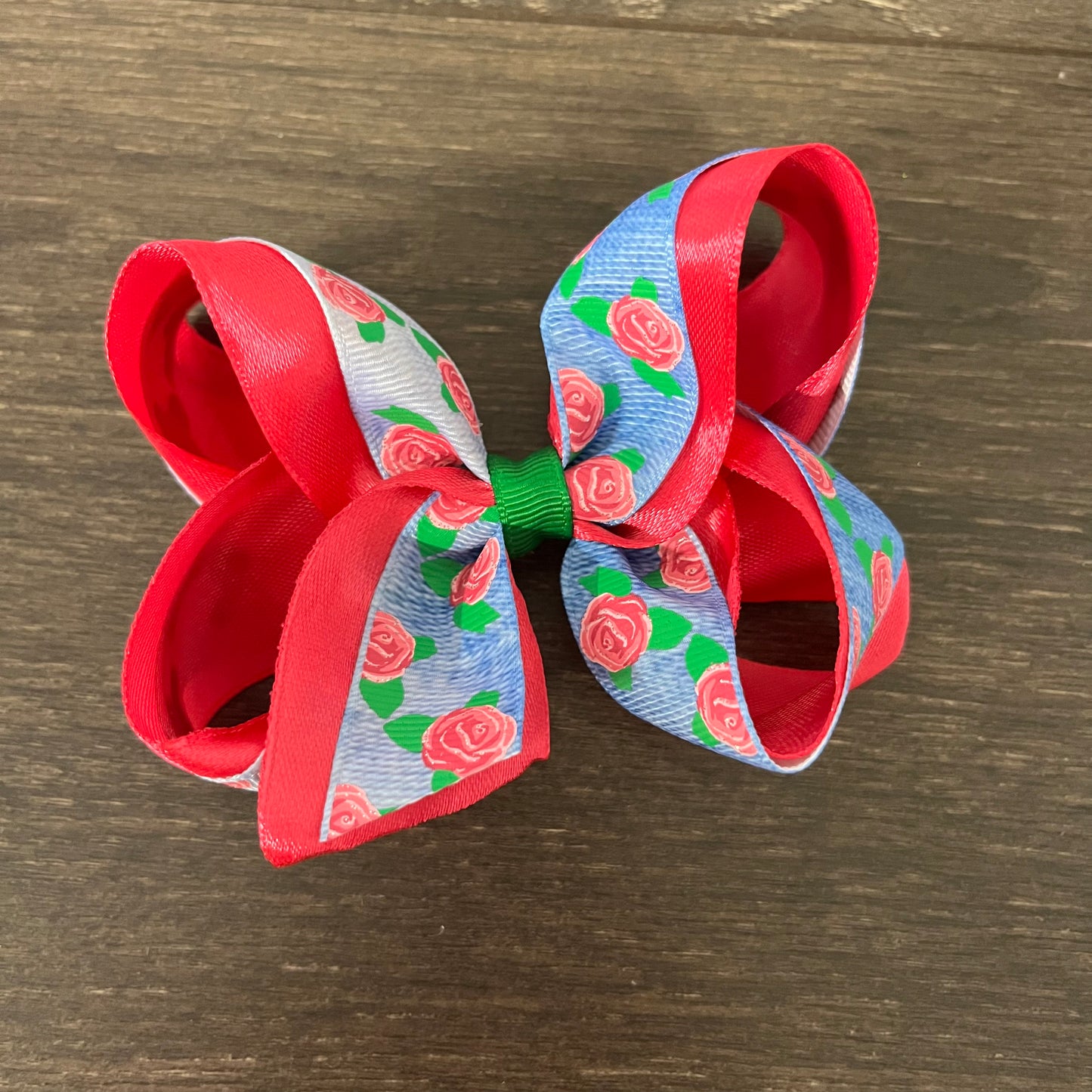 4" Boutique Bow - Layered - Pink Roses