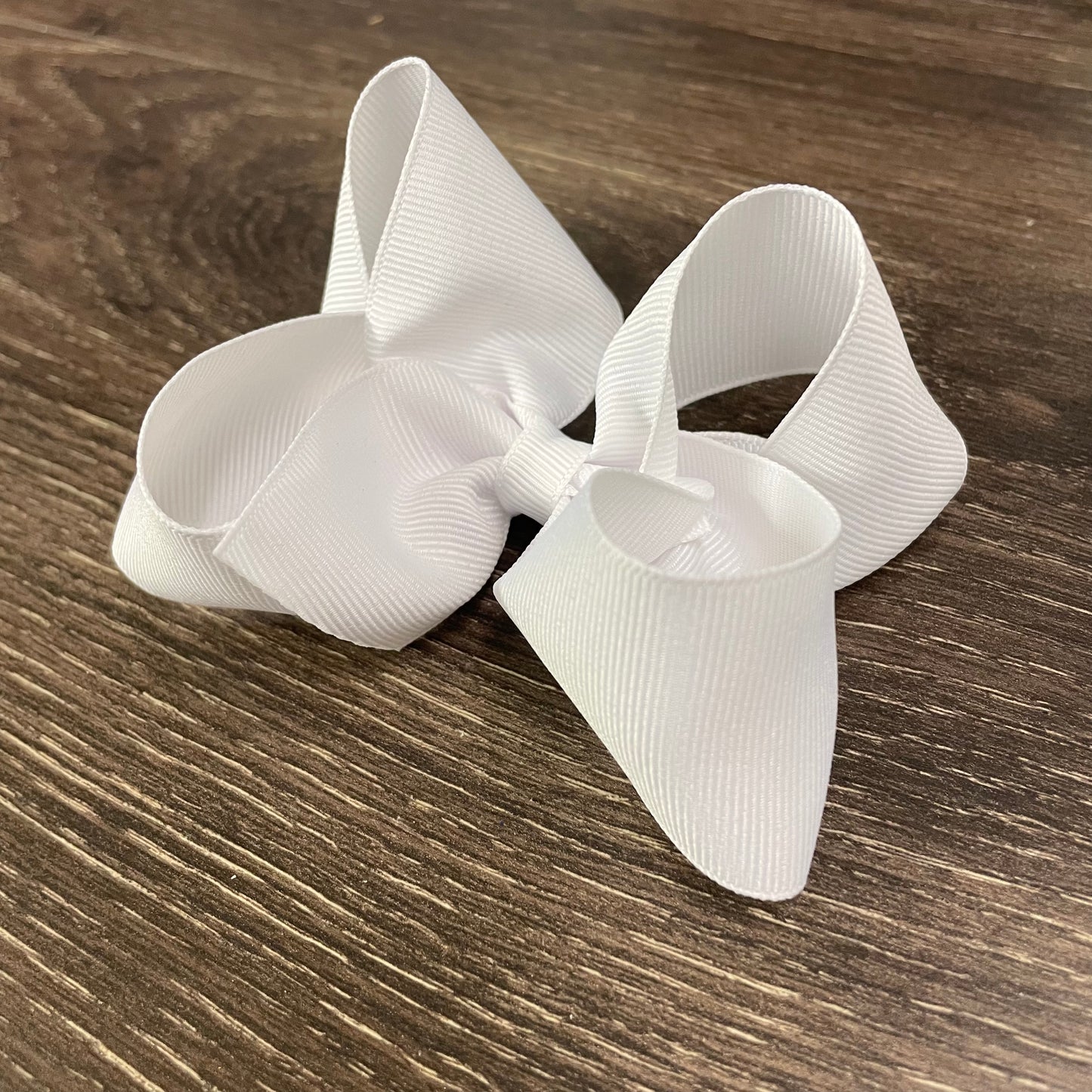 4" Solid Boutique Bow - White