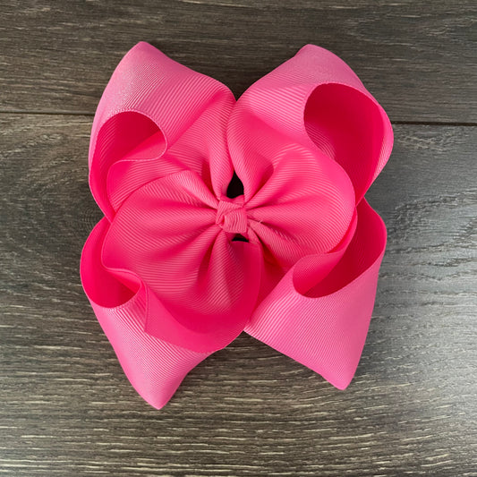 6" Solid Boutique Bow - Hot Pink