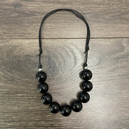 Adjustable Chunky Necklace - Solid Black