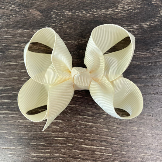 3" Solid Boutique Bow - Ivory