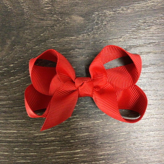 3" Solid Boutique Bow - Red no