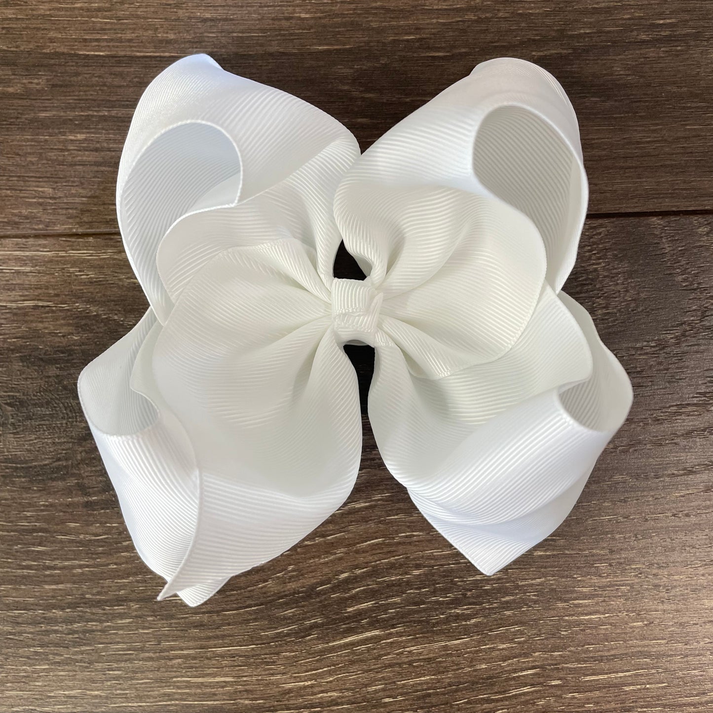 6" Solid Boutique Bow - White